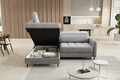 Coltar extensibil stanga 3 locuri ELTAP, LT-03NU, Barea, 208x160x100 cm, lemn/poliester, gri deschis