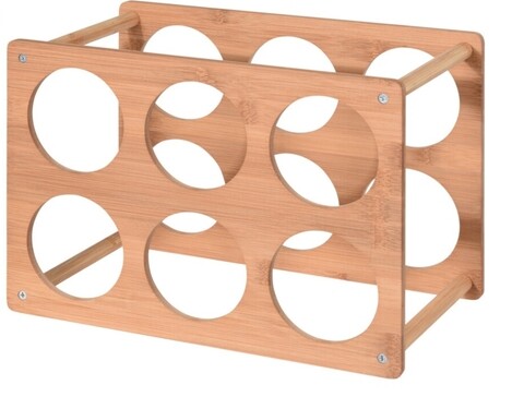Suport pentru 6 sticle de vin bamboo, 24x18.5x35 cm, bambus
