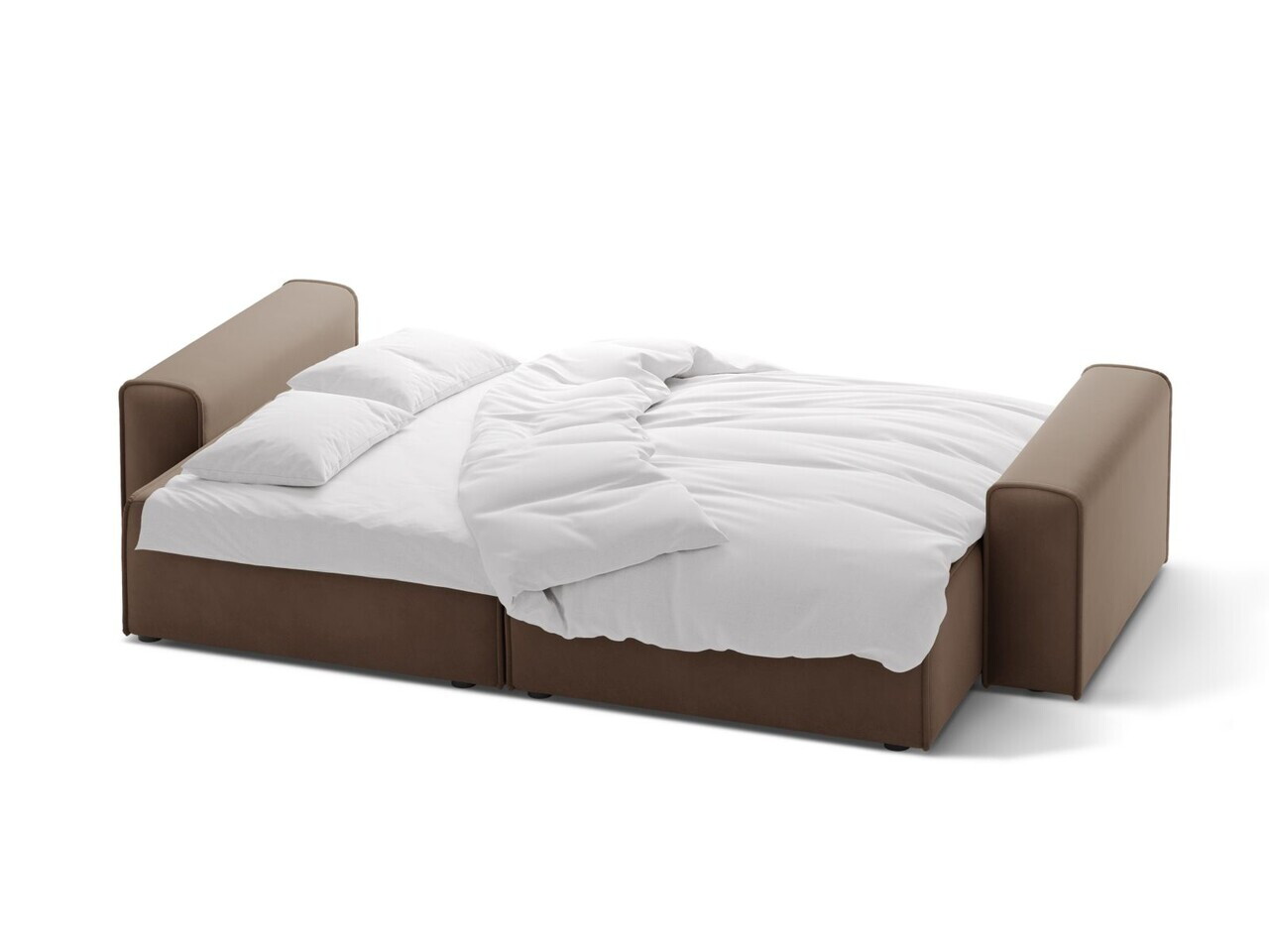 Canapea extensibila 3 locuri, Victor, Micadoni Home, 246x100x83 cm, catifea, ciocolatiu — imaginea 3