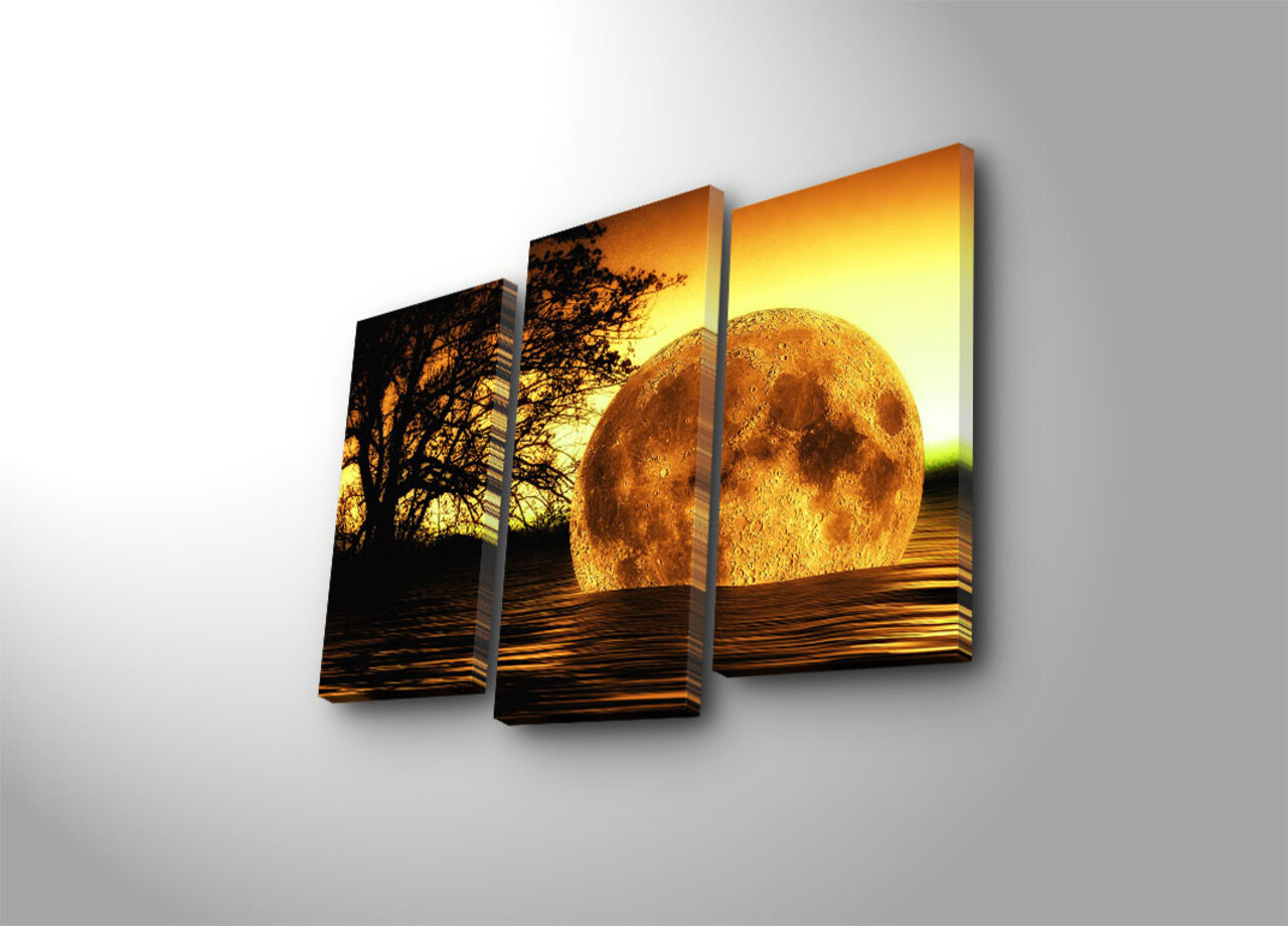 Set 3 tablouri decorative cu lumina LED, 3PATDACT-26, 20 x 39 cm, 2 piese, Multicolor - view 2