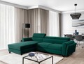 Coltar extensibil stanga 4 locuri ELTAP, Mari-06, Mariall, 288x200x92 cm, lemn/poliester, verde inchis
