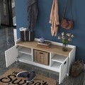 Set cuier cu pantofar, Wren, P2 - 1636, pal melaminat, alb/nuc