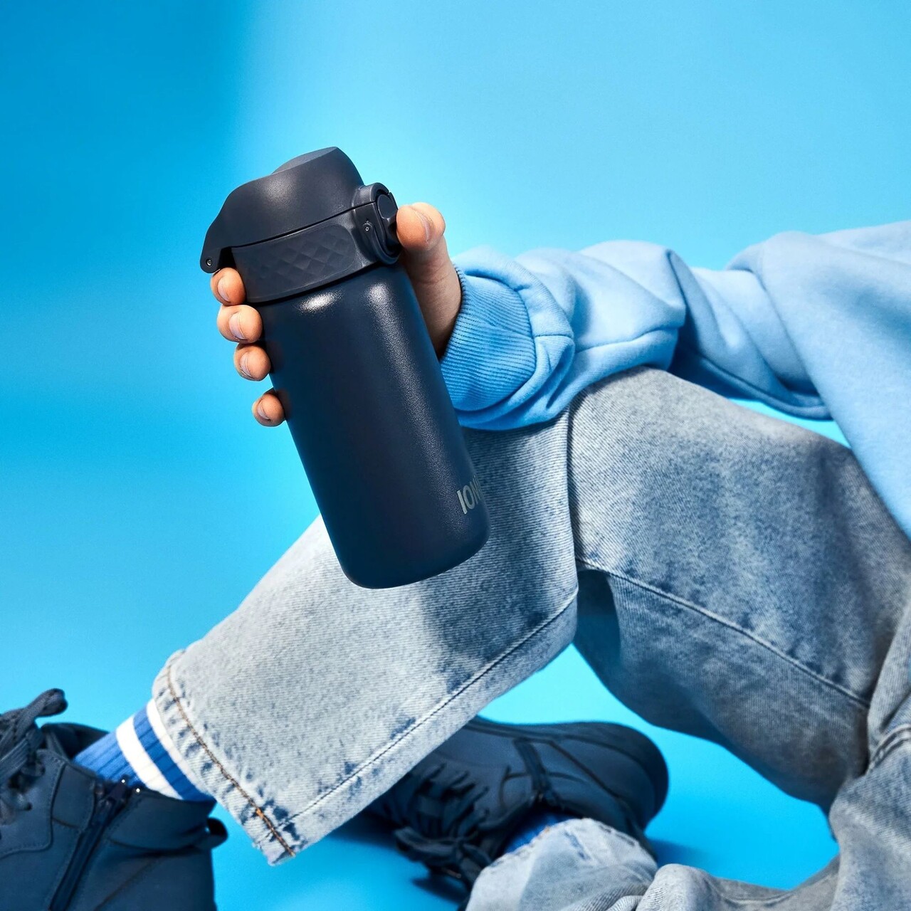 Sticla apa pentru copii, inox, 400ml, Ash Navy - Ion8 - view 6