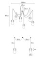 Candelabru Demre N-1198, Noor, 97 x 130 cm, 6 x E27, 100W, negru