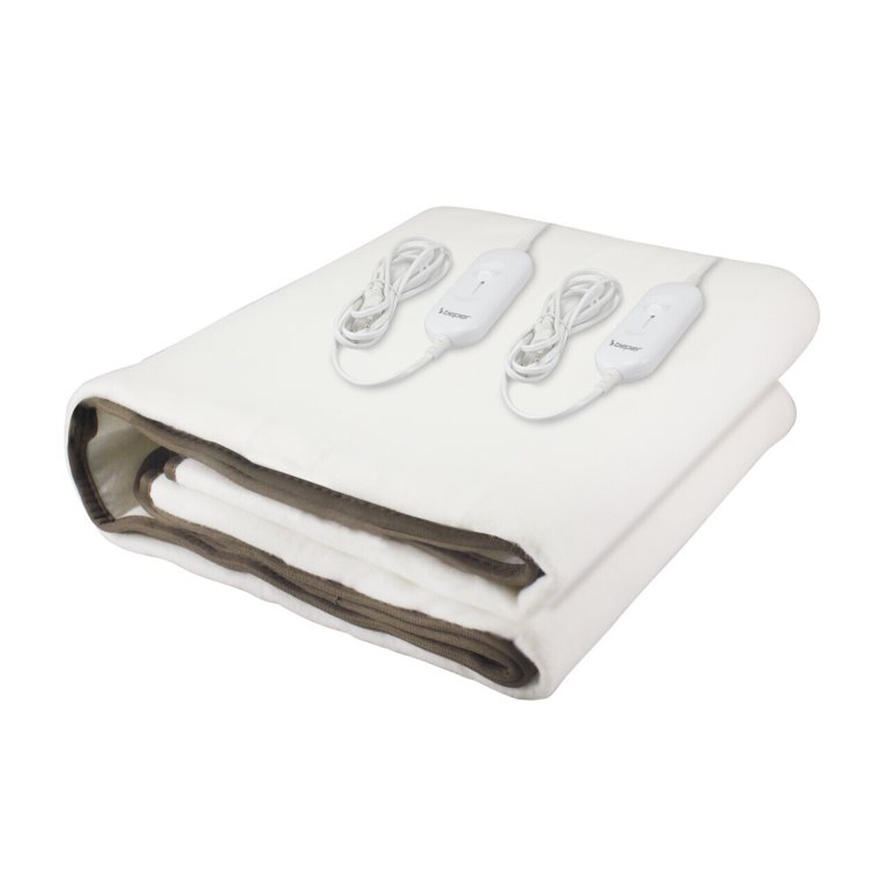 Patura electrica dubla Beper, 160x140 cm, 2x60W, poliester, alb — imaginea 2