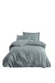 Lenjerie de pat pentru o persoana, Water Yollu Saten - Green, EnLora Home, 70% bumbac/30% poliester