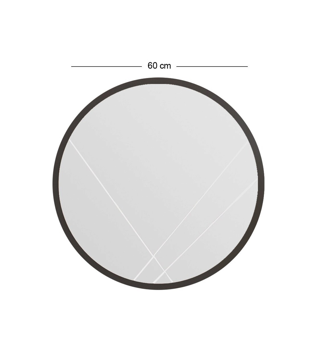 Oglinda decorativa, Siam, Gabel, 60x60x2.2 cm, MDF , Negru