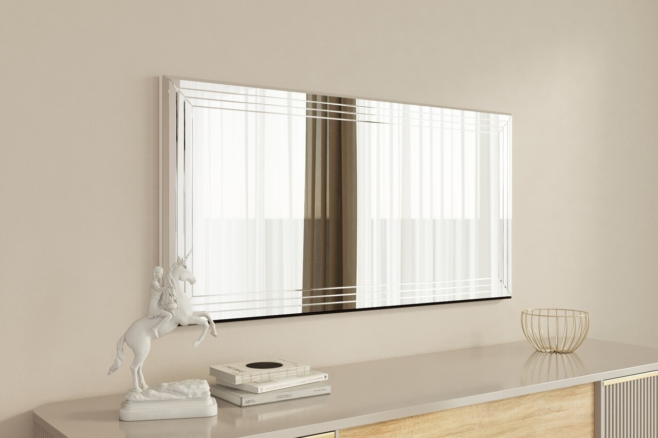 Oglinda decorativa, Siam, Moen, 60x120x2.2 cm, Alb - 1 | YEO