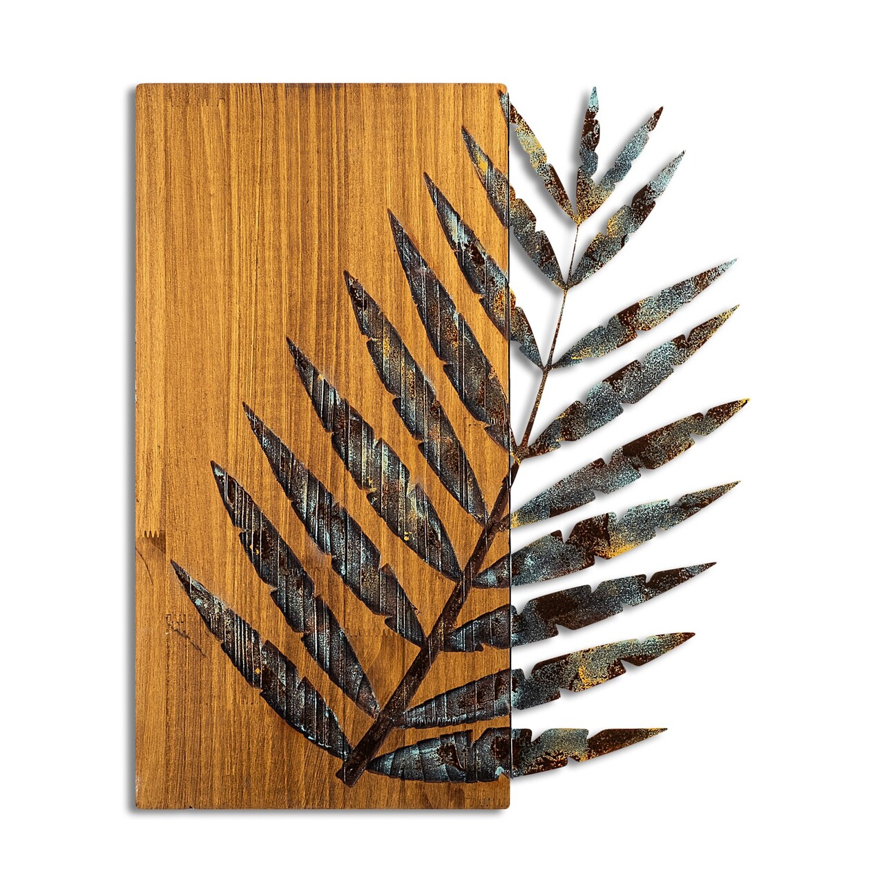 Decoratiune de perete, Leaf 3-1, Lățime: 58 cm Înălțime: 50 cm Adâncime: 3 cm, Multicolor - view 7