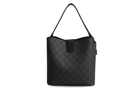 Geanta, Lucky Bees, 328 v2 Grey Black, piele ecologica, gri/negru