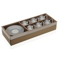 Set 6 cesti cu farfurie Nautical, Versa, Ø5.8x6 cm, portelan
