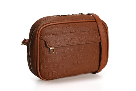 Geanta, lucky bees, 951 tan, piele ecologica, maro