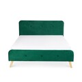Pat tapitat Mikkel, Homla, 160x200 cm, metal/MDF/catifea din poliester, verde