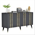 Consola, Olivia, Asel, 150x80x40 cm, PAL , Antracit / Aur