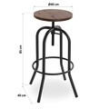 Scaun de bar Peter, Versa, 40 x 40 x 85 cm, fier/lemn de ulm