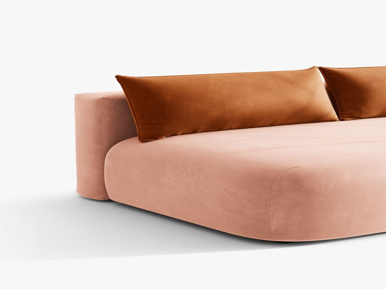 Canapea extensibila 3 locuri, Hena, Micadoni Home, 205x112x85 cm, catifea, roz — imaginea 8