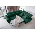 Coltar extensibil dreapta 4 locuri ELTAP, RT-35NU, Noble, 255x201x100 cm, lemn/poliester, verde inchis