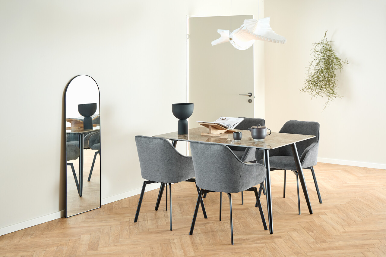 Scaun Clara, Actona, 58.5x55.5x83.5 cm, rotativ, tesatura structurata/otel, antracit - view 5