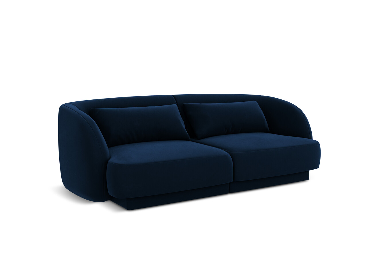 Canapea 2 locuri, Tulum, Cosmopolitan Design, 180x90x70 cm, catifea, albastru regal