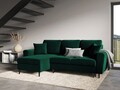 Coltar extensibil reversibil 4 locuri, Moghan, Micadoni Home, BL, 241x145x88 cm, catifea, verde bottle