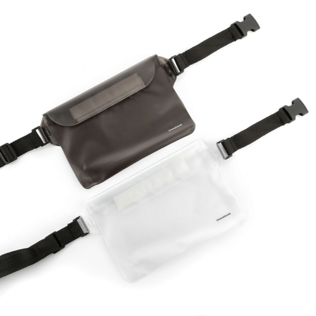 Set 2 borsete impermeabile cu curea reglabila Wannis InnovaGoods, 22.5 x 22 cm, alb/negru