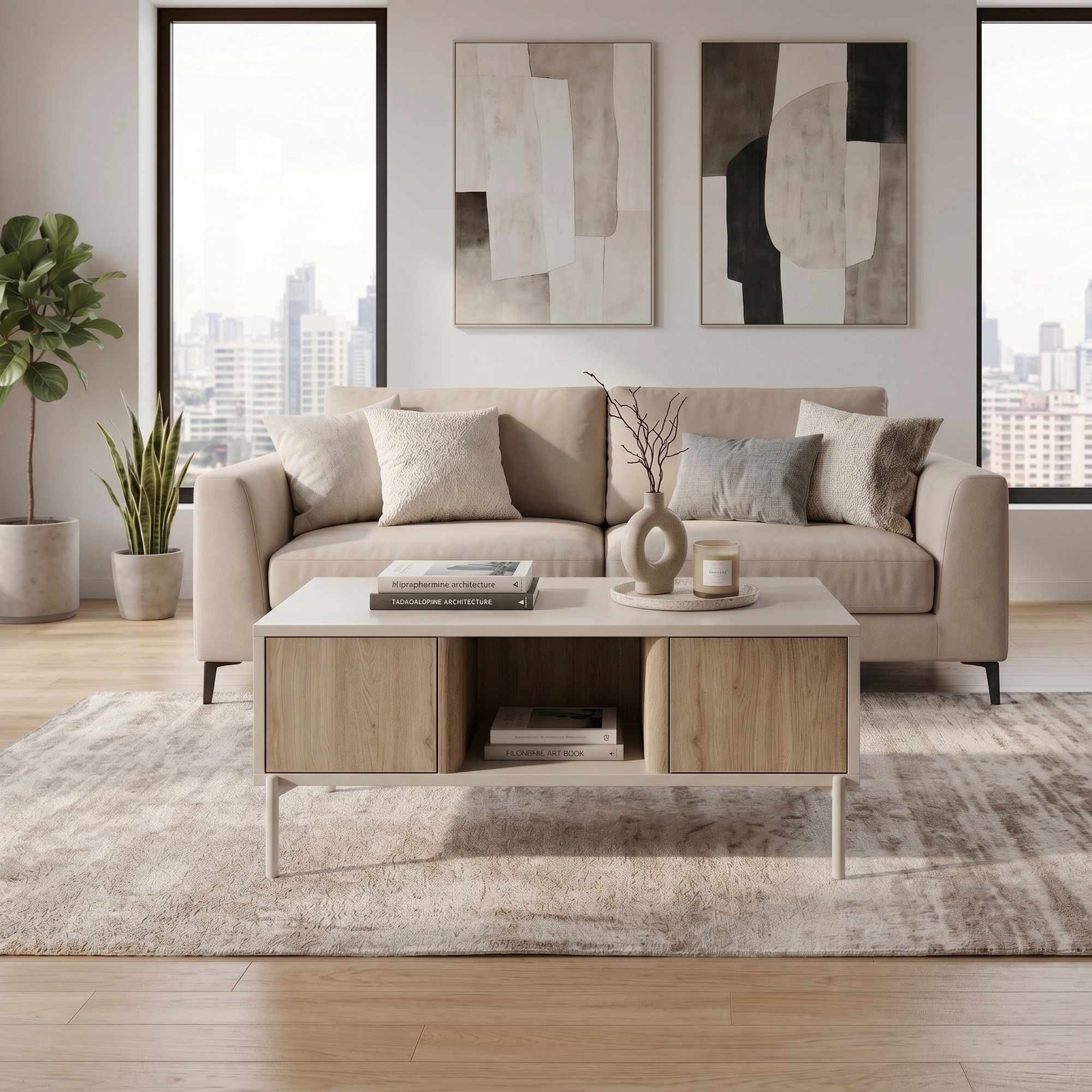 Masuta de cafea, Hanah Home, Ventro, 100x42x60 cm, Gresie