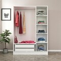 Dulap pentru haine, Minerva, Kale White Black, 135x210x52 cm, PAL, Alb/Negru