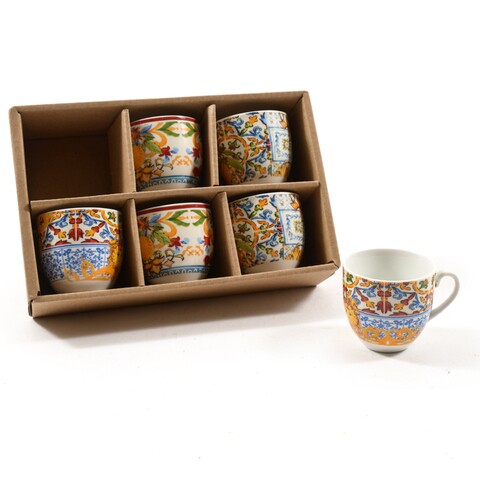 Set 6 cesti la terra del sole - 18714, mercury, 90 ml, ceramica, multicolor