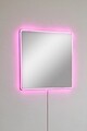 Oglinda cu Iluminare Led, Mirrorland, Square, Oglindă indestructibilă cu obturator, Roz