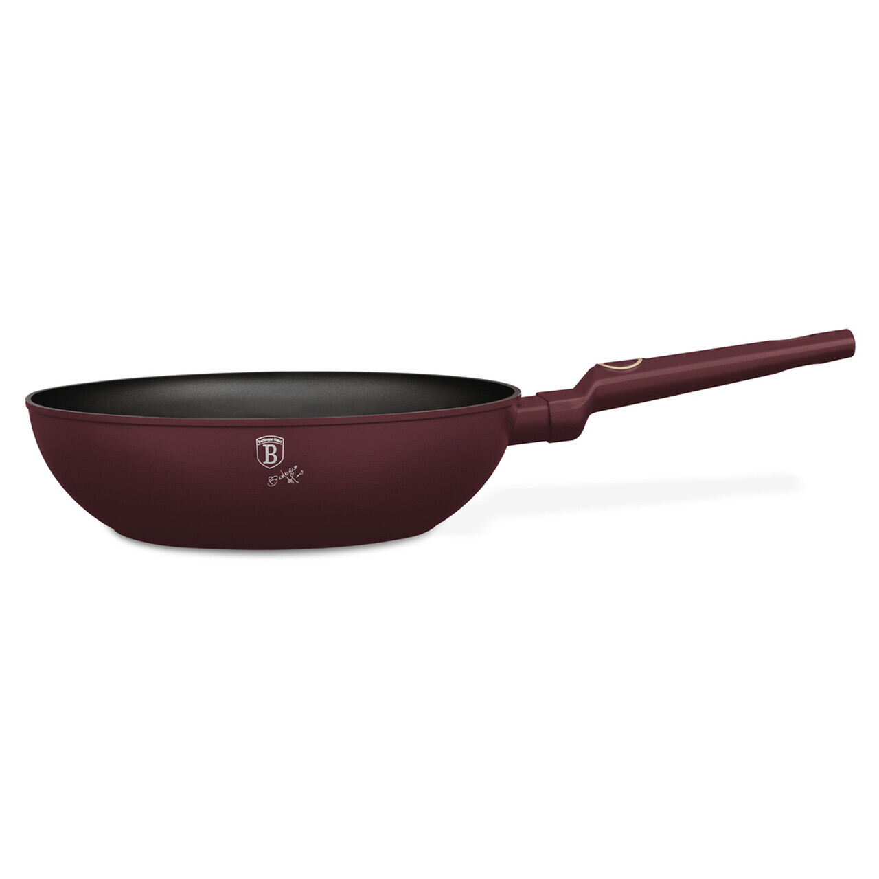 Tigaie Wok Berlinger Haus, Leonardo, 28 cm, 3.2 L, aluminiu forjat, visiniu mat - imagine 6