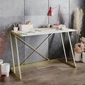 Birou Anemon, Hadley, 120x60x75 cm, PAL, alb/auriu