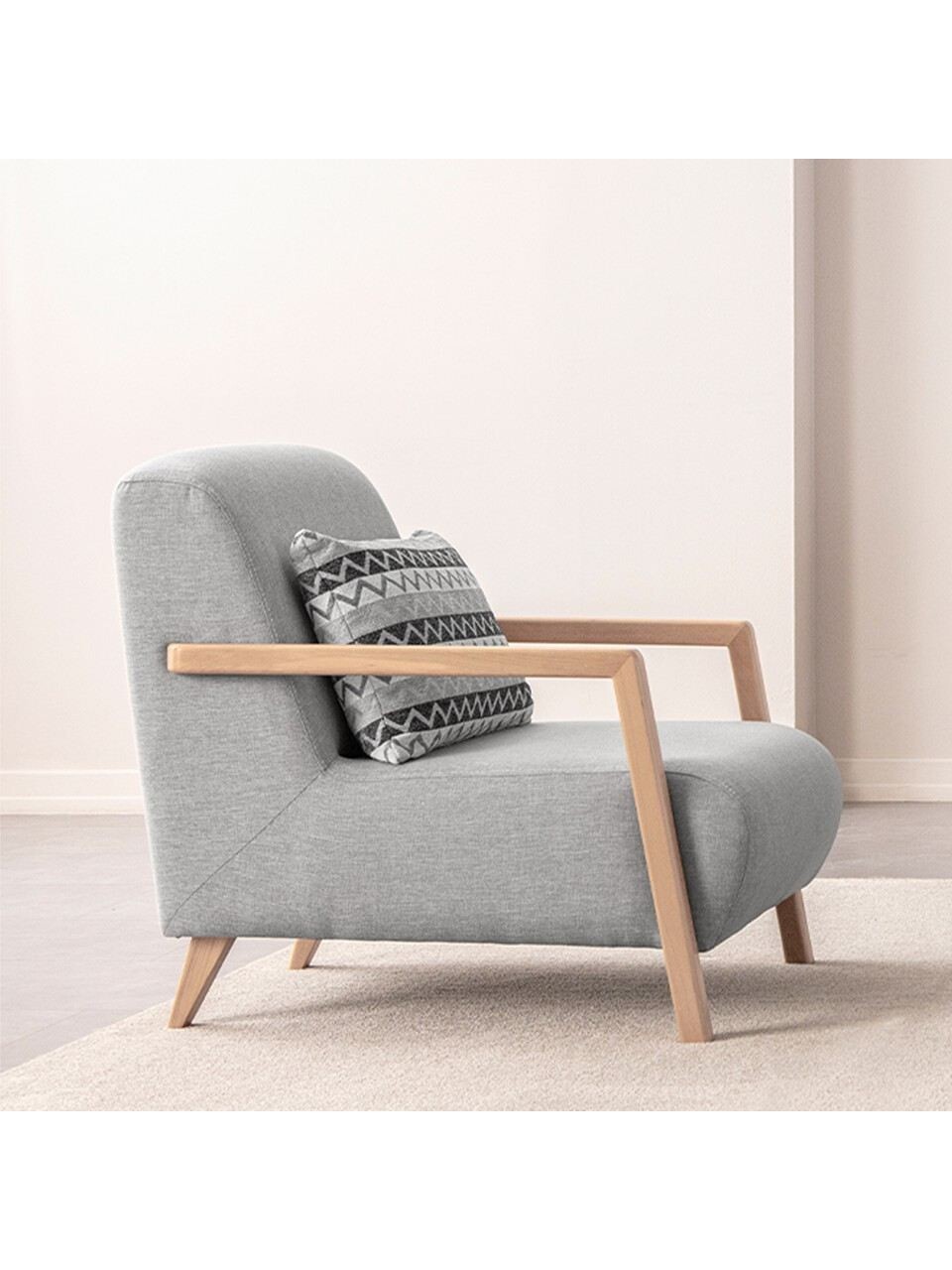 Fotoliu, Atelier del Sofa, 752EST1711, Lemn de carpen;PAL, Gri - view 2