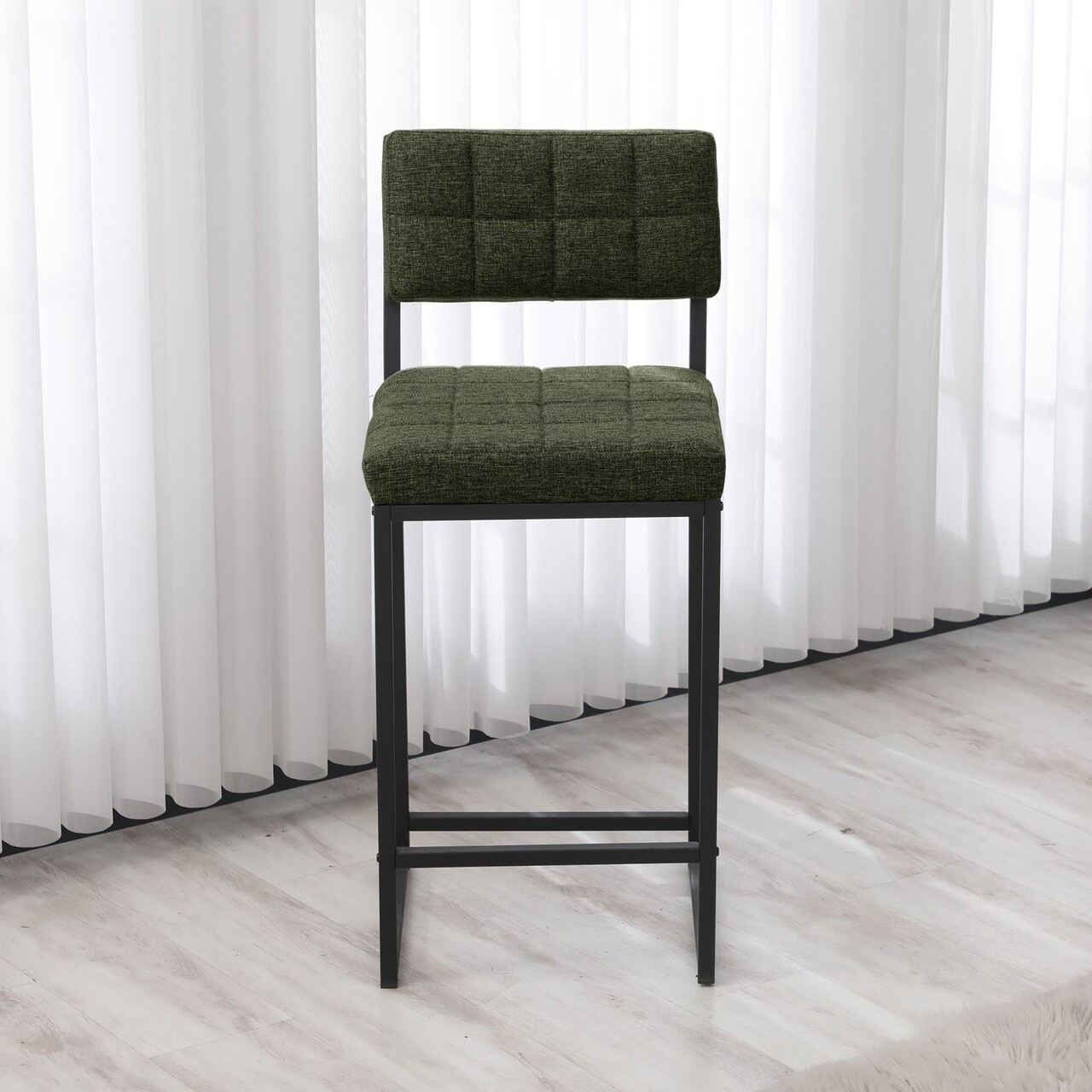 Scaun de bar, Hanah Home, Retro, 40x98x40 cm, Verde - imagine 3