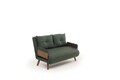 Canapea extensibilă cu 2 locuri, Futon, 859FTN2725, Metal , Verde