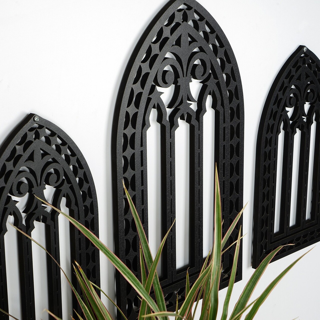 Decoratiune de perete, CRY021, Dimensiune: 26 x 15 cm (2 bucăți), Negru - view 4