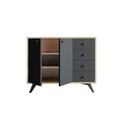 Dulap multifunctional, Mod Design, Waga, 100x82x35 cm, Stejar / Antracit