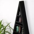 Raft de perete, Evila Originals, Cry002-S, 26x50x6 cm, Lemn masiv, Negru