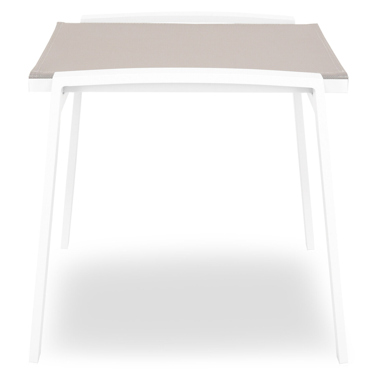 Taburet pentru gradina/terasa Cosmo, 54x54x46.5 cm, aluminiu/textilina, alb-latte - imagine 3