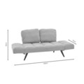 Canapea extensibila 3 locuri Jackie, Pakoworld, 190x80x74 cm, textil/metal/lemn masiv, gri/negru
