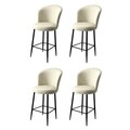 Set scaune  de bar 4 piese, Charlotte, Fora, Metal, Crem/Negru