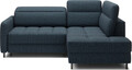 Coltar extensibil dreapta 3 locuri ELTAP, RT-40MAN, Barea, 208x160x100 cm, lemn/poliester, albastru inchis
