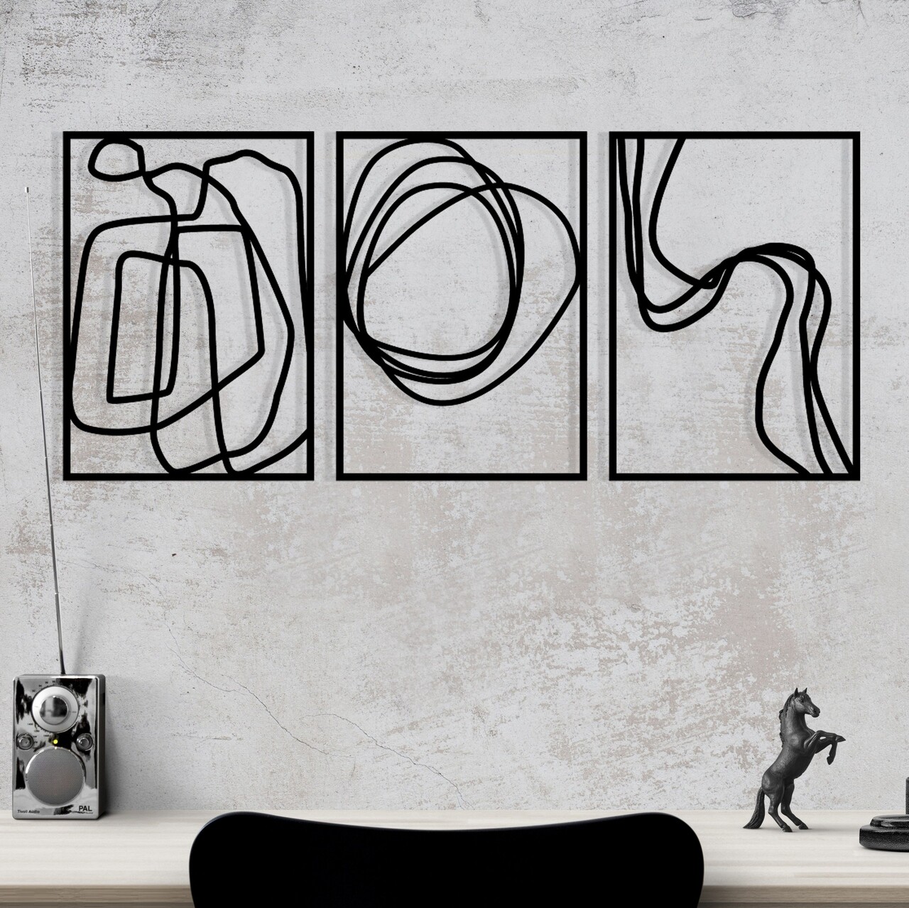 Decoratiune de perete, Achermus, Dimensiune: 120 x 54 cm, Negru - view 3