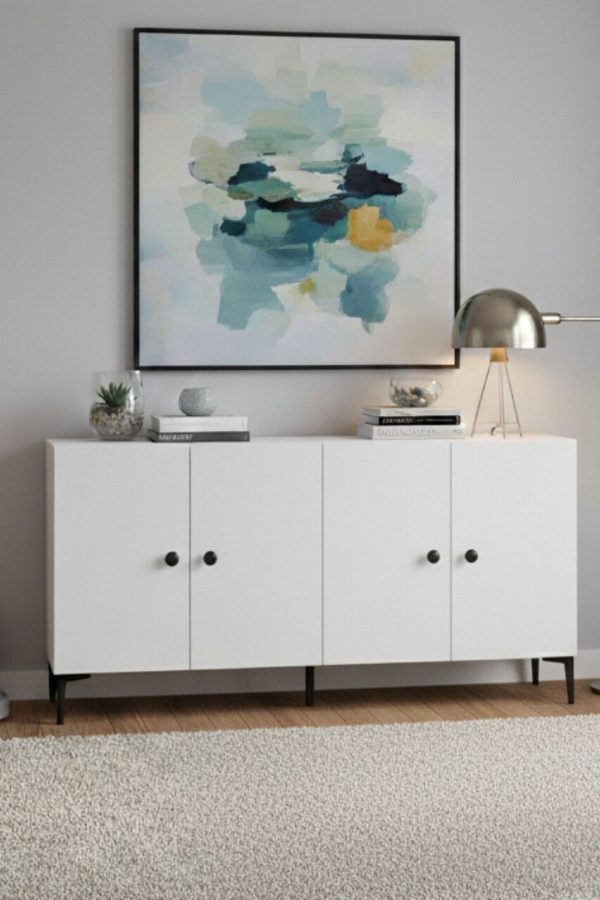 Consola, Hanah Home, Pella 150, 150x75x32 cm, Alb - view 2