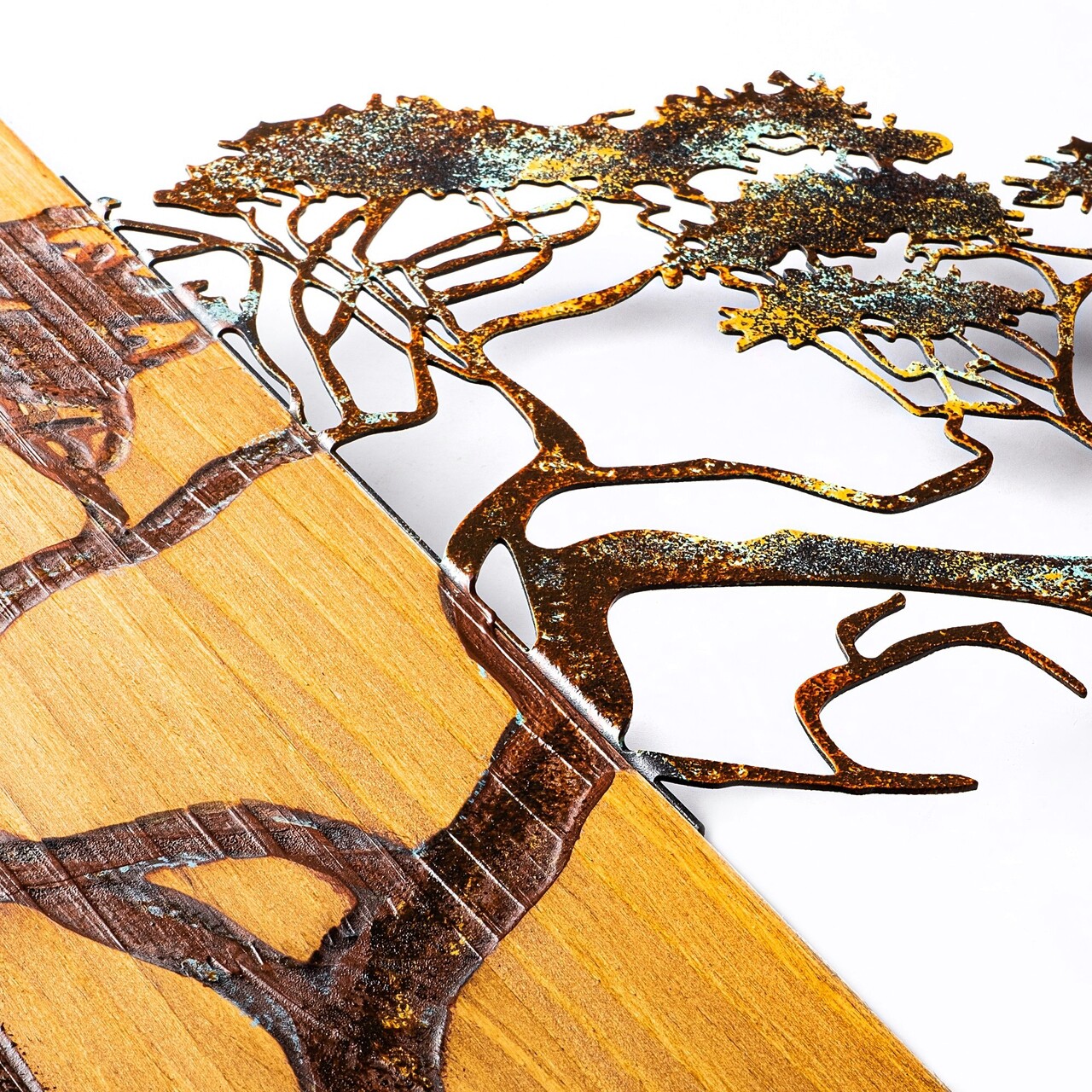 Decoratiune de perete, Acacia Tree, Lățime: 90 cm Înălțime: 58 cm Adâncime: 3 cm, Multicolor - view 6