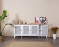 Consola, Wolina, Calvin, 80x180x41 cm, MDF , Alb / Stejar