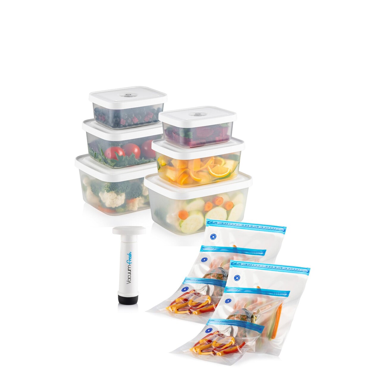 Set cutie de depozitare și pungă pentru depozitarea alimentelor, Hermia, 964FRM5785, Dimensiuni cutie de depozitare: 13,7 x 17,6 x 8 cm / 950 ml (2 bucăți), Transparent - imagine 4