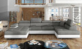 Coltar extensibil dreapta 6 locuri ELTAP, Rod-30, Rodrigo, 345x202x90 cm, lemn/poliester, gri inchis/alb