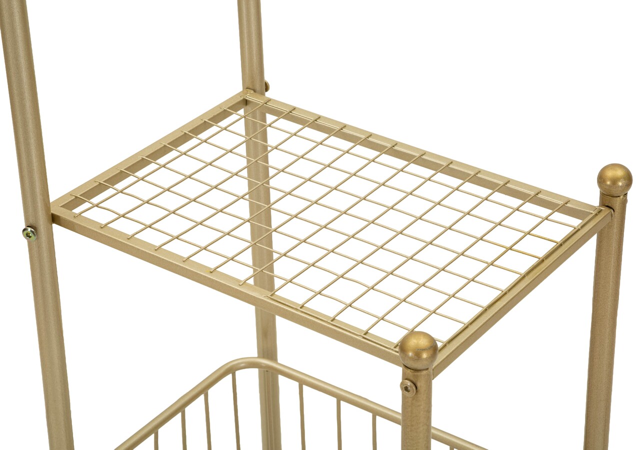 Suport pentru prosoape, Mauro Ferretti, Root, 40x30x122 cm, metal/imitatie de marmura, auriu/alb - view 3