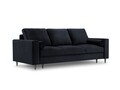 Canapea extensibila, Camellia, Mazzini Sofas, 3 locuri, cu lada de depozitare, 220x100x92 cm, catifea, albastru inchis