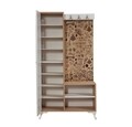 Dulap cu pantofar, cuier si oglinda İNCİ-731, Vella, 100x36x190 cm, multicolor